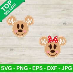Gingerbread Mickey Minnie Head SVG
