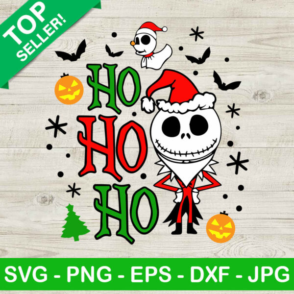 Ho Ho Ho Jack skellington santa claus SVG