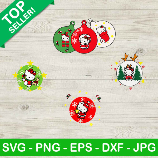 Hello kitty christmas ornament SVG
