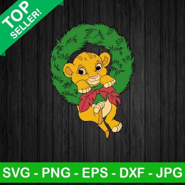 The lion king christmas wreath SVG