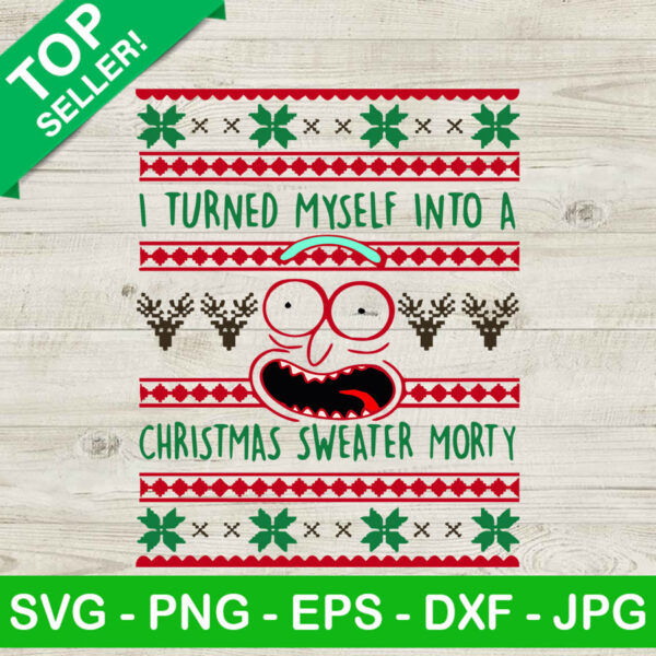 Rick and morty ugly sweater christmas SVG