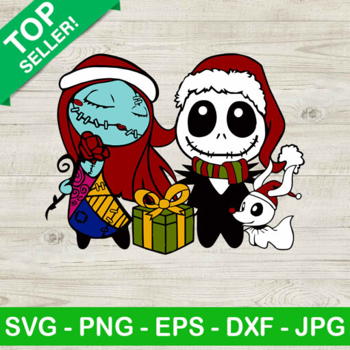 Jack Skellington And Sally Christmas Gift Svg