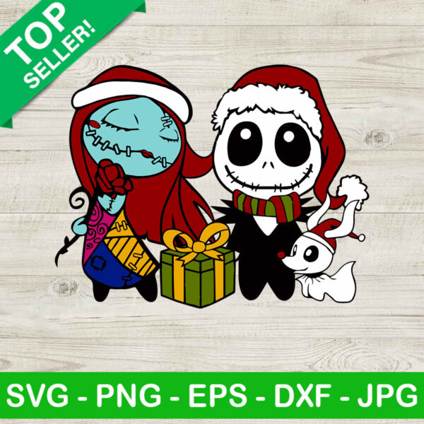Jack skellington and sally christmas gift SVG