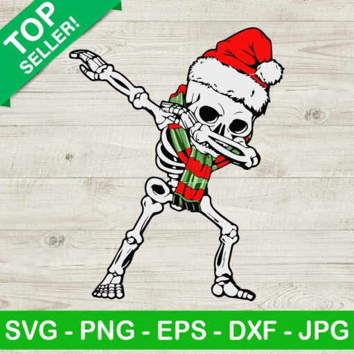 Skeleton Santa Claus Dabbing Svg