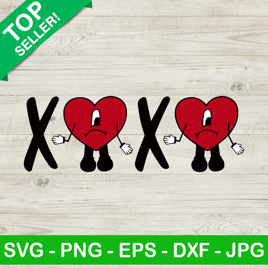 Bad Bunny XOXO SVG, Bad Bunny Valentine SVG, Bad Bunny heart SVG