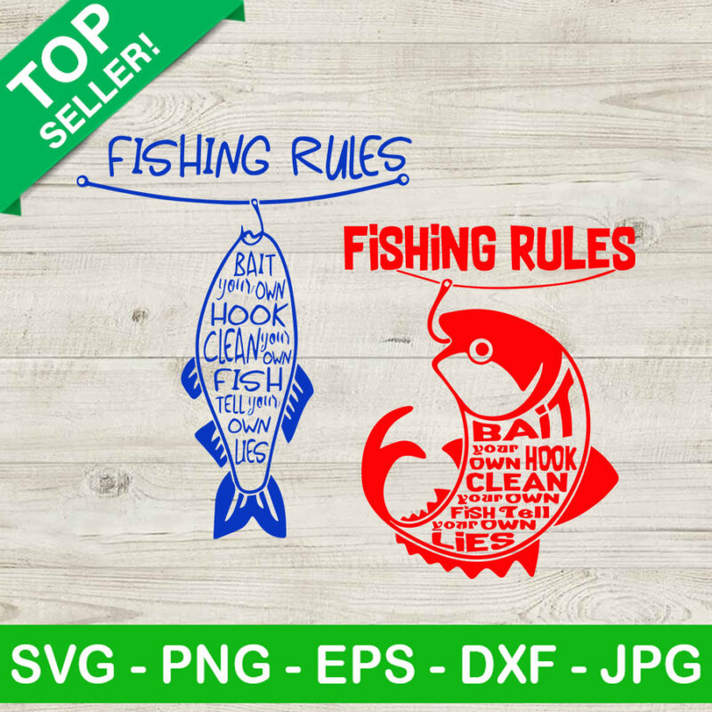 Fishing rules SVG, Fishing SVG, Camping rules SVG