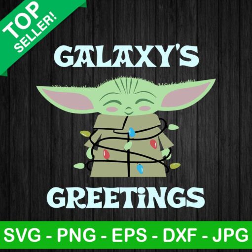 Galaxy'S Greeting Yoda Christmas Svg