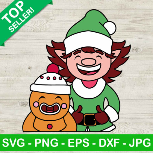 Gingerbread man and elf SVG