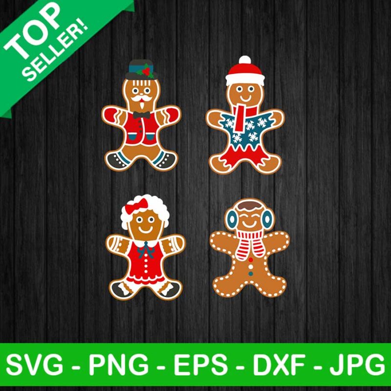 Gingerbread man bundle SVG, Gingerbread family SVG, Merry christmas SVG