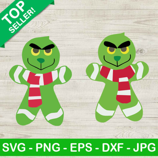 Gingerbread Man Grinch Svg