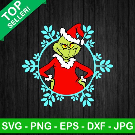 Grinch Christmas Snow Flakes Svg