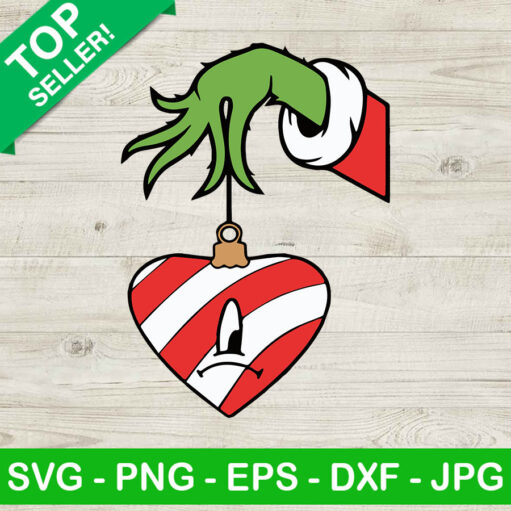 Grinch Hand Bad Bunny Heart Svg