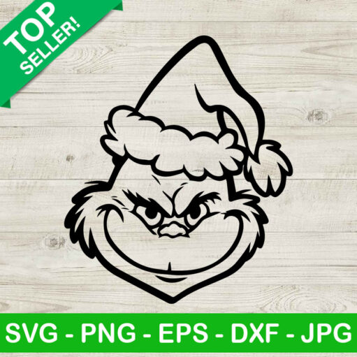 Grinch Head Christmas Svg