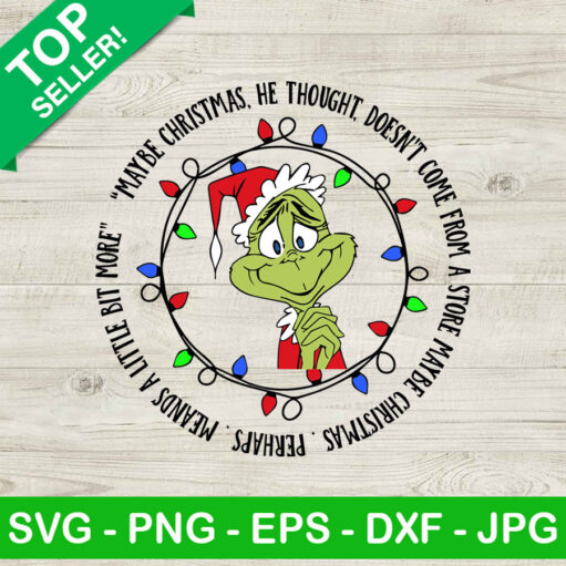 Grinch With Christmas Light Svg