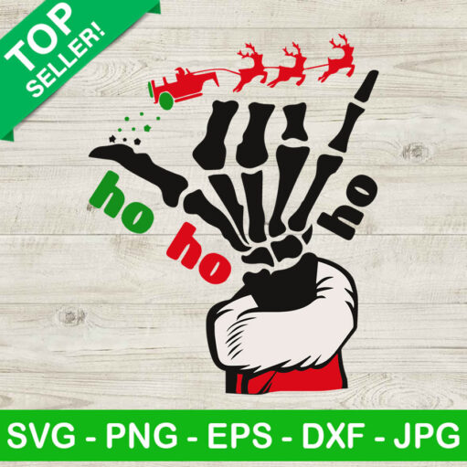 Ho Ho Ho Rock Skull Hand Svg