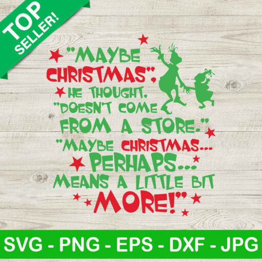 Maybe Christmas Grinch Quote Svg