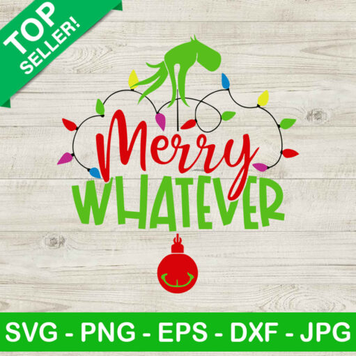 Merry Whatever Grinch Hand Svg