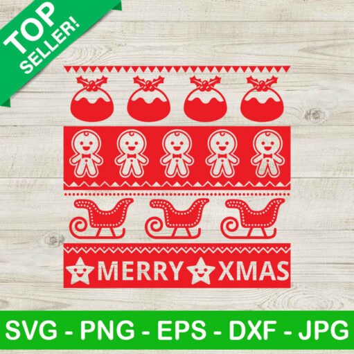 Merry Xmas Ugly Sweater Svg