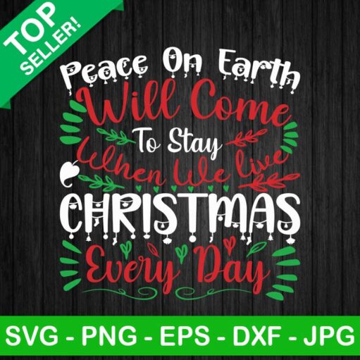 Peace On Earth Christmas Svg