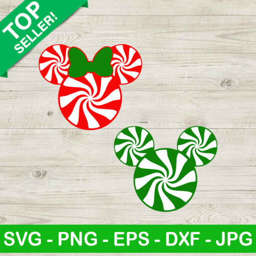 Peppermint Mickey Heart Svg