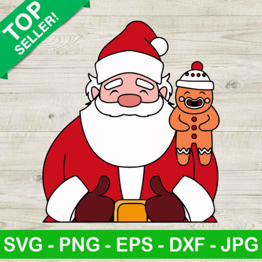 Santa Claus And Gingerbread Man Svg