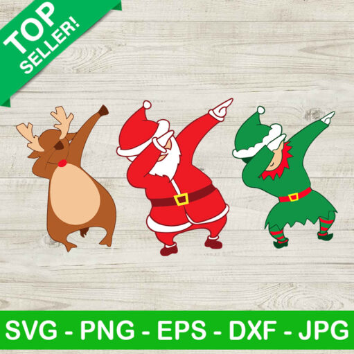 Santa Claus Elf Dabbing Svg