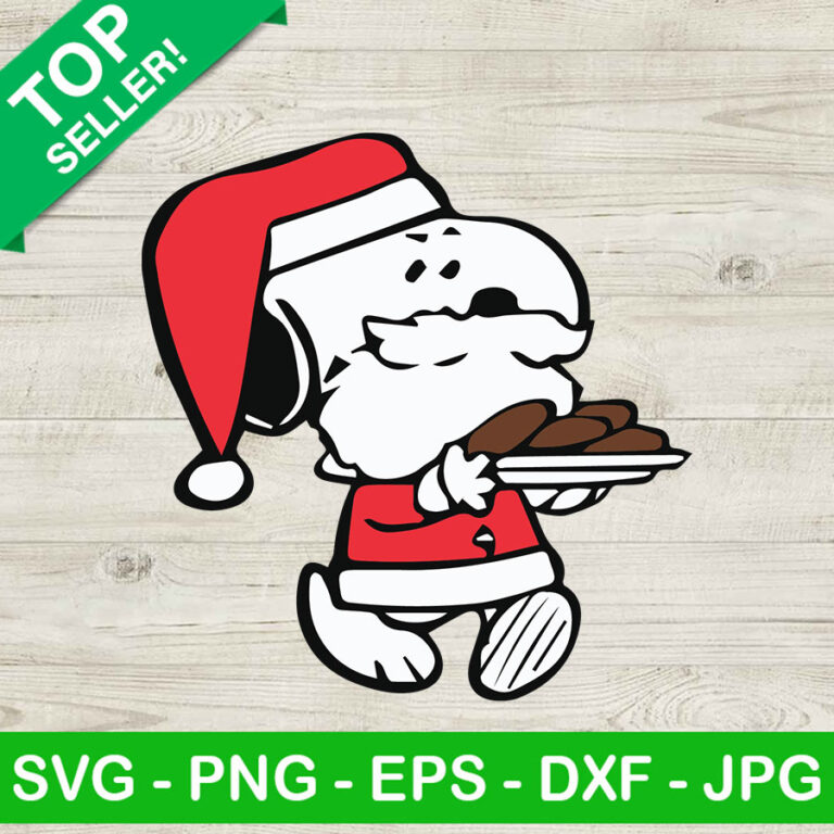 Snoopy christmas santa claus SVG, Snoopy santa eat cookie SVG, Santa ...