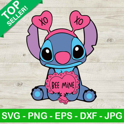 Stitch Be Mine Valentine SVG