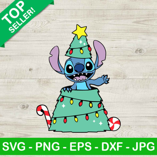 Stitch Christmas Tree SVG