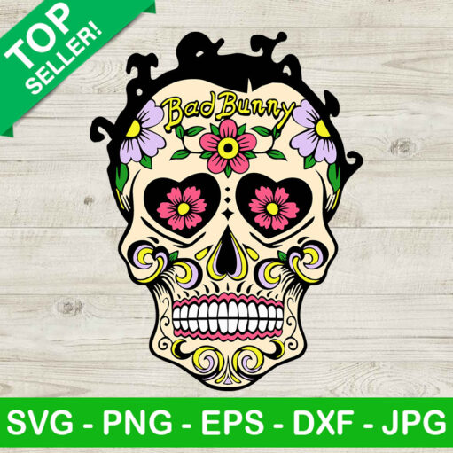 Bad bunny sugar skull SVG