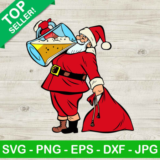 Santa With Beer Mug Svg