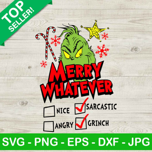 Merry Whatever Grinch Svg