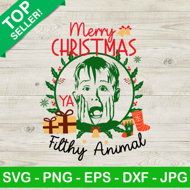 Merry christmas ya filthy animal Kevin SVG, Home alone christmas SVG