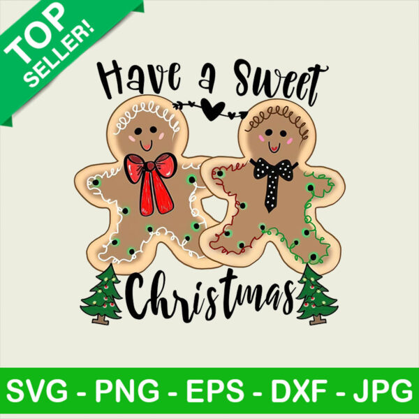 Have a sweet christmas gingerbread man PNG