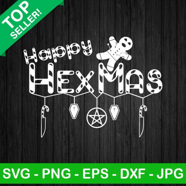 Happy hexmas gingerbread man SVG