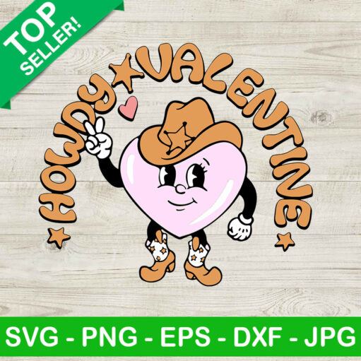 Howdy Valentine Heart Svg