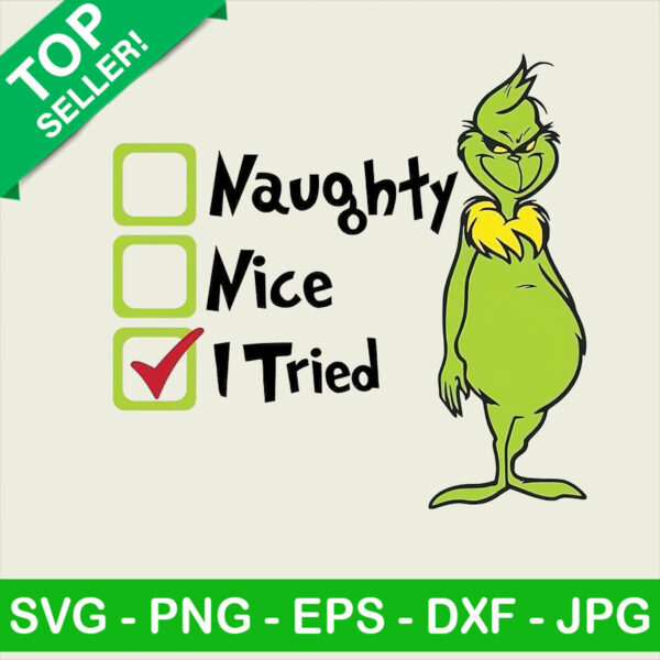 Naughty nice i tried Grinch PNG