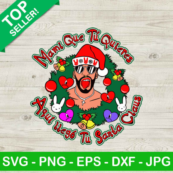 Santa claus bad bunny christmas SVG