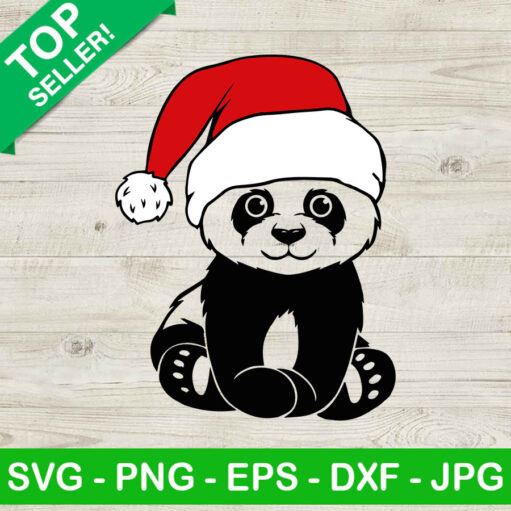Panda christmas santa claus SVG