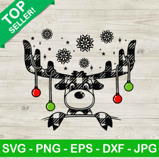 Reindeer With Christmas Light Svg