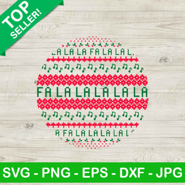 Fa La La La Christmas Ornament SVG
