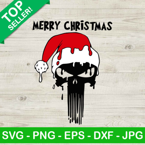 Punisher Skull Merry Christmas Svg