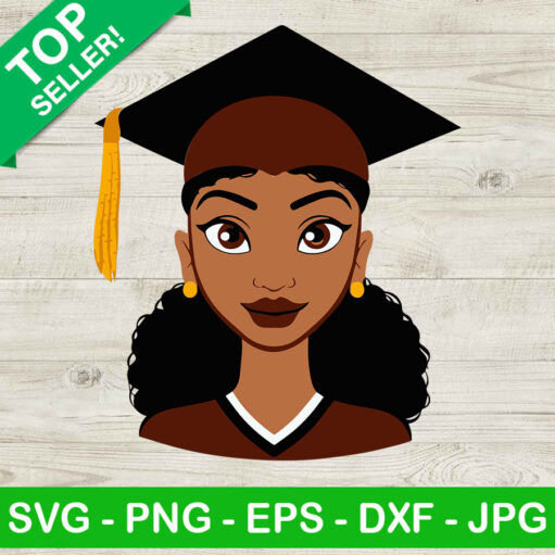 Black Girl Graduation Cap Svg