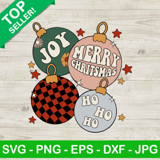 Joy merry christmas ornament SVG