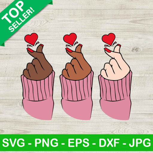 Korean finger love hand sign SVG