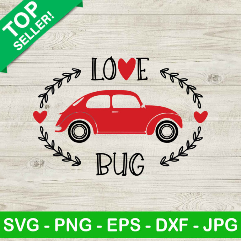 Love bug valentine SVG, Love bug car SVG, Valentine day SVG