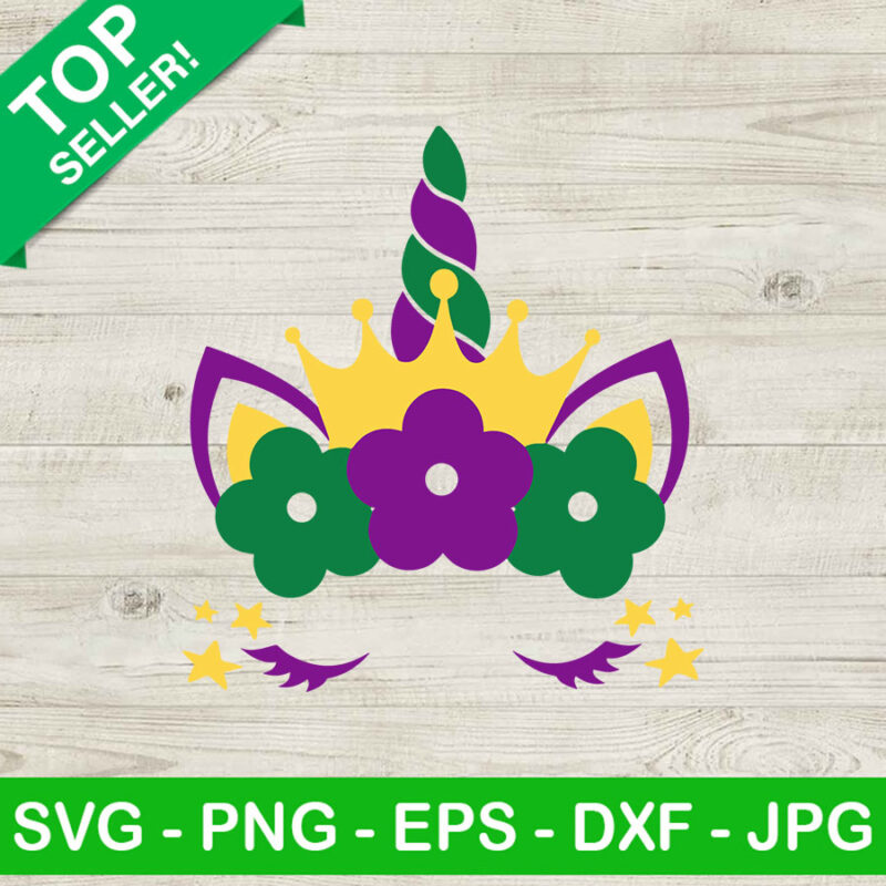 Mardi Gras Unicorn Face Svg Unicorn Face Svg Mardi Gras Svg