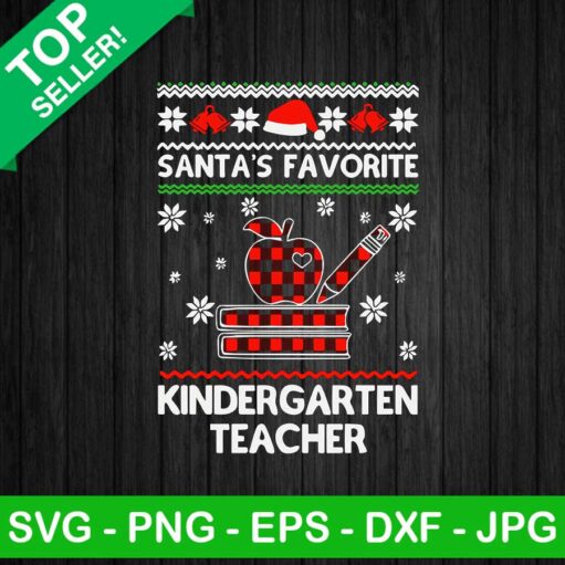 Santa Favorite Kindergarten Teacher Svg
