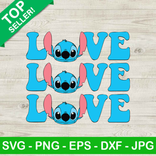 Stitch love cartoon SVG