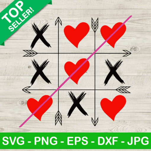 Tic Tac Toe Valentine Heart Svg